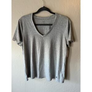 NWT Johnny Was Calme Short Sleeve V-neck  T-Shirt in Gray Size M